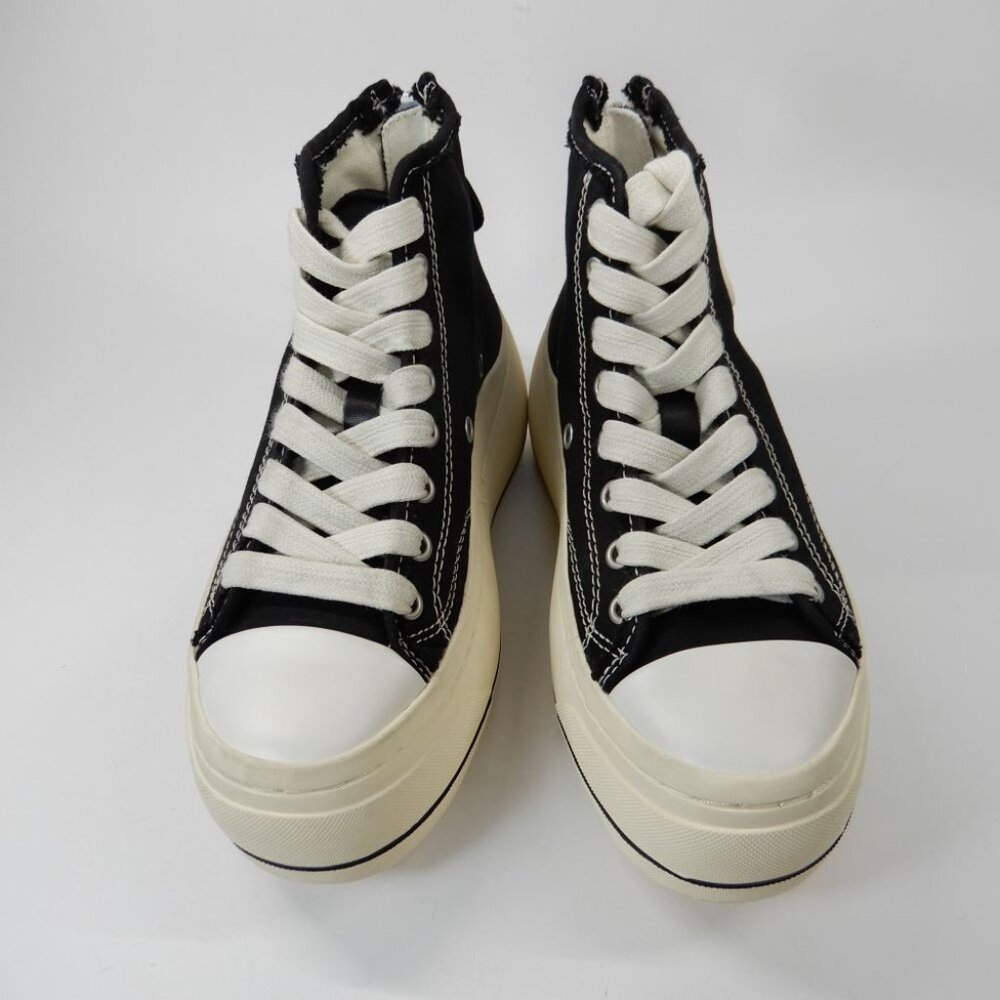 R13 Kurt High Top Platform Sneakers Size 5 Black Canvas Lace-Up Zip NEW $495 - Picture 7 of 16